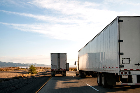 Semi-trucks on highway