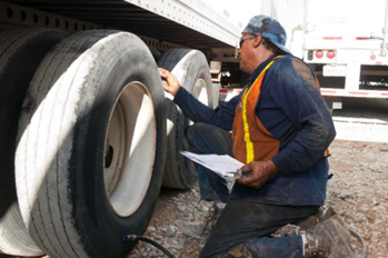 checking tire tread